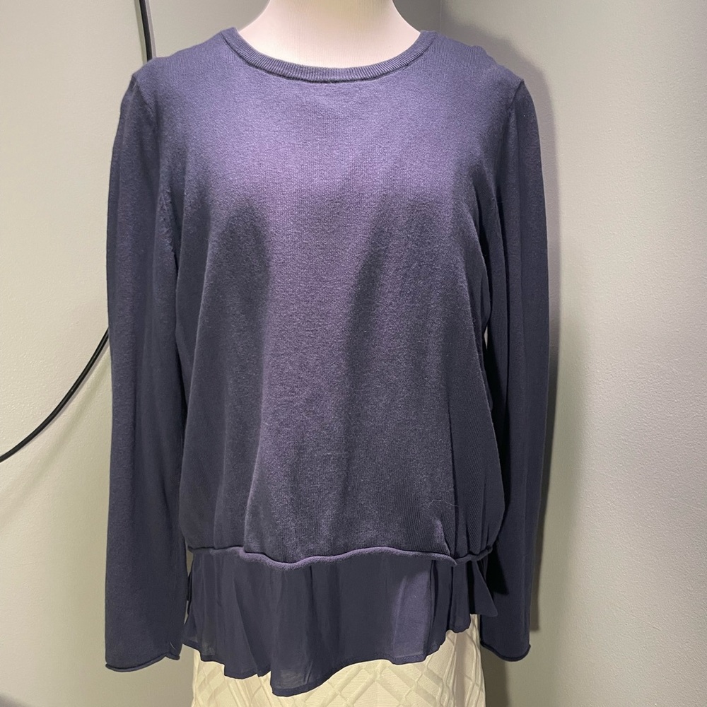 Navy Sweater with back V detail